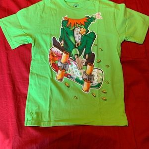Saint Patrick’s Day leprechaun with skateboard